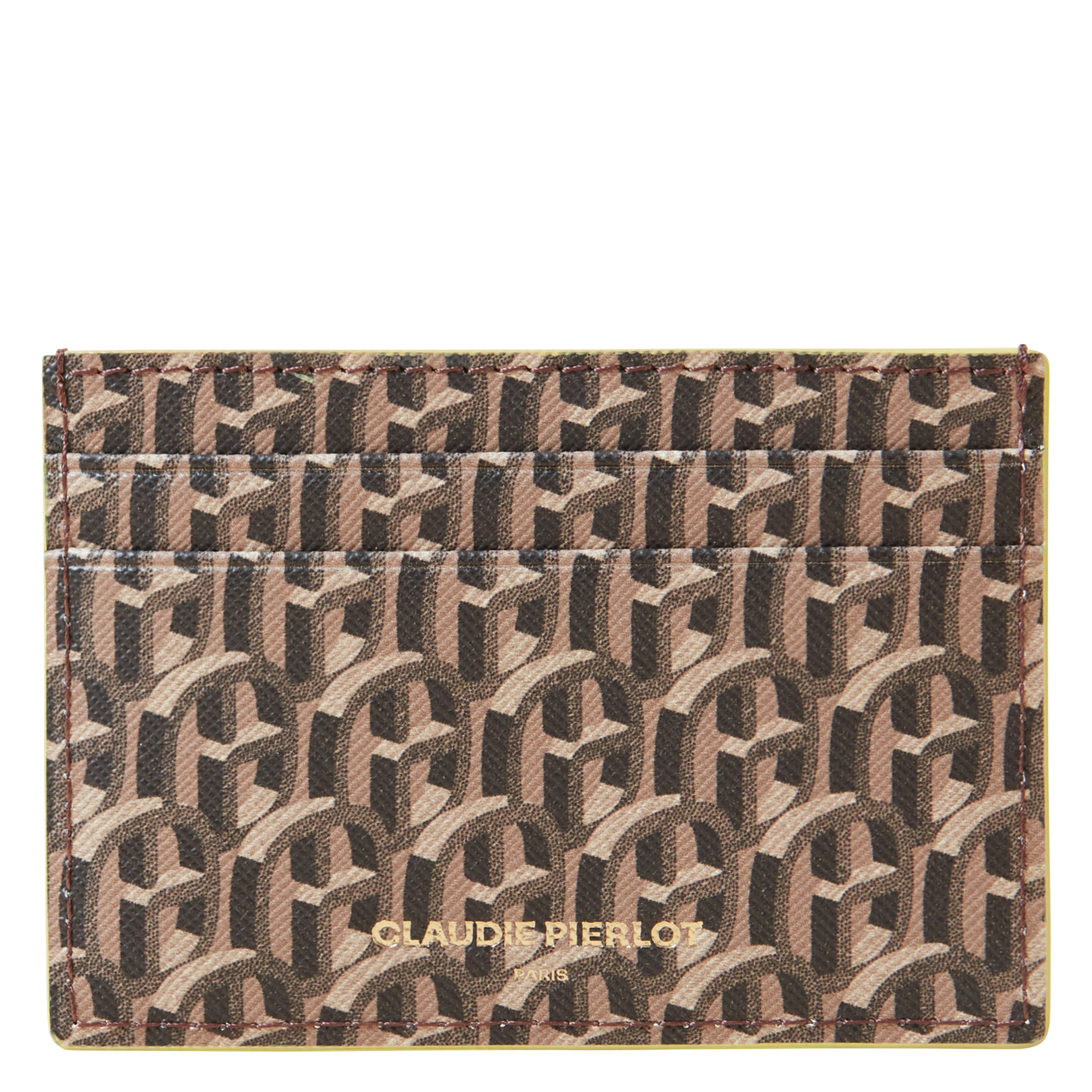 Porte-carte monogramme imprimé | Marron