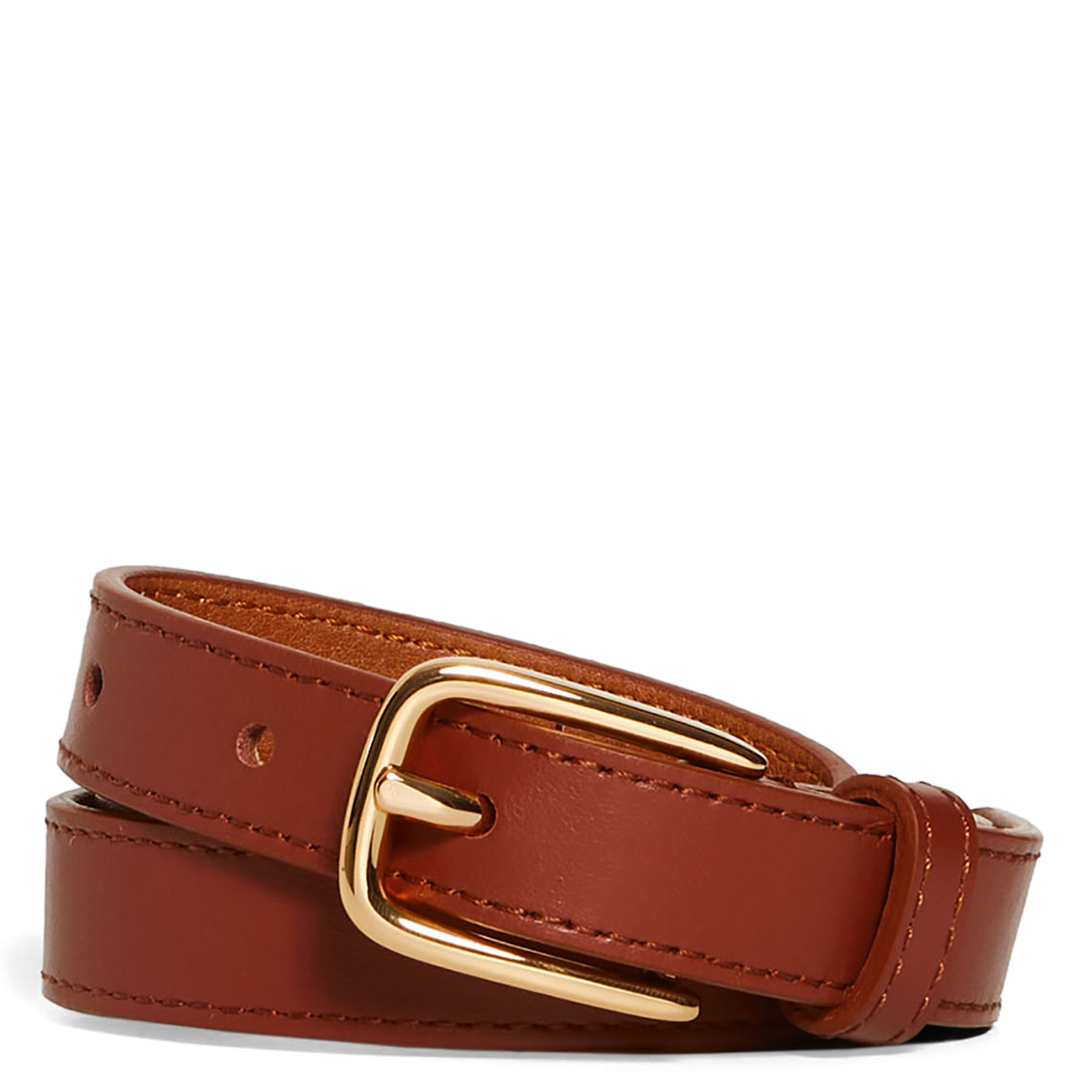 Ceinture boucle en cuir | Marron