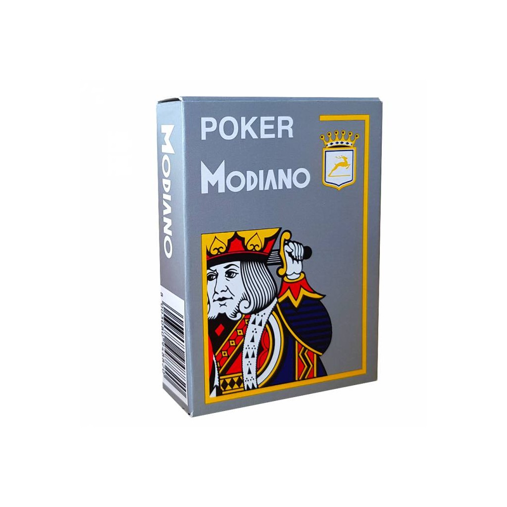 Jeu de 54 cartes Modiano format poker - Gris