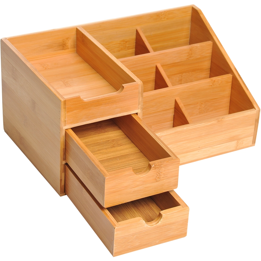HOMCOM Schreibtischorganizer mit 2 Schubladen natur