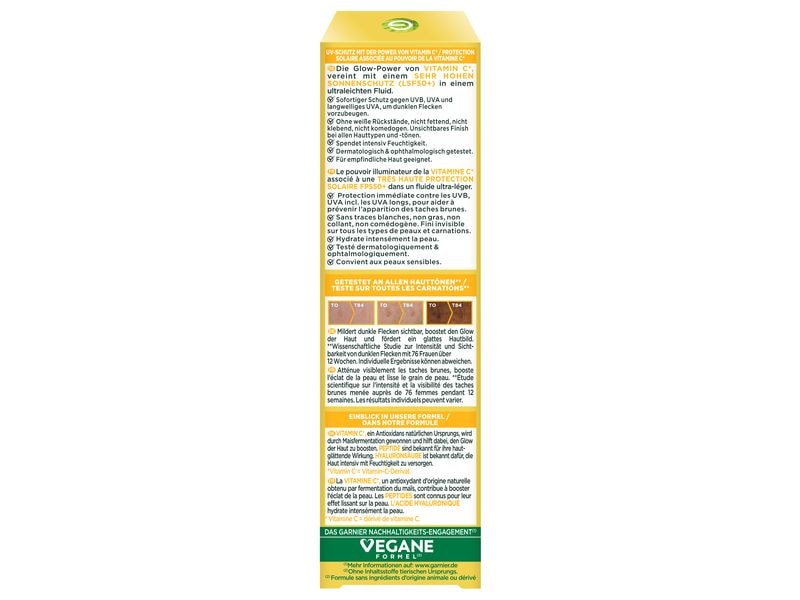 Garnier Sonnencreme Vitamin C Daily UV Fluid Invisible 40 m Sonnenfluid schützt vor Sonneneinstrahlung und sorgt für ein glatteres Hautbild