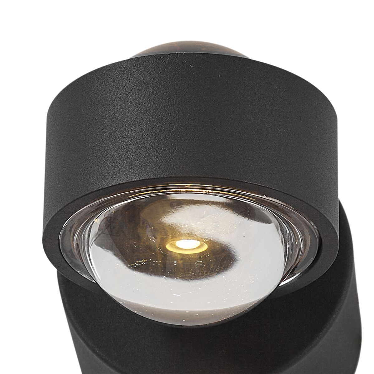Design wandlamp zwart incl. LED IP44 - Lens