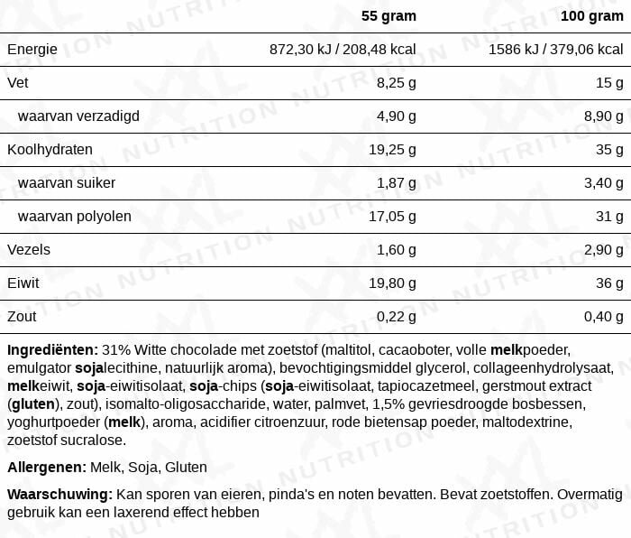 Xxl Nutrition N’Joy Protein Bar Witte Chocolade Blueberry (55 gr)