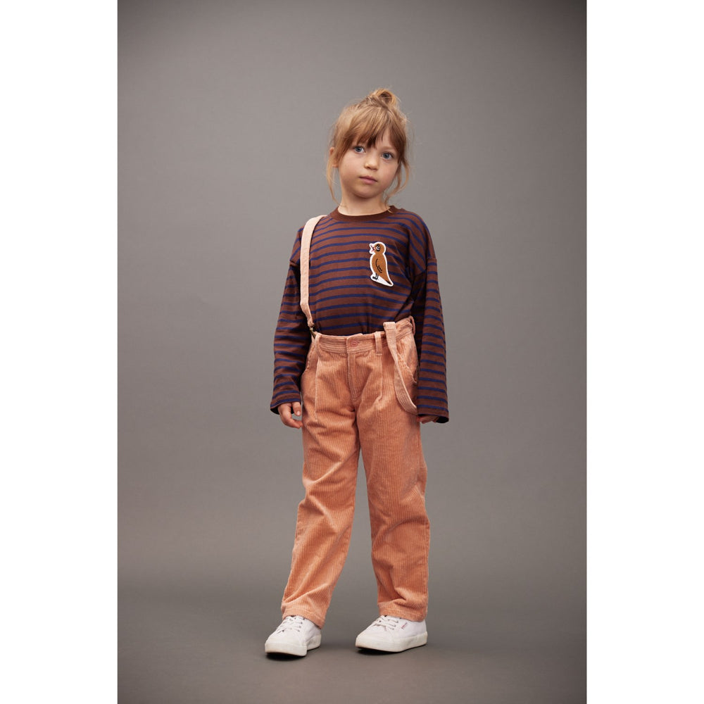 Køb Mini Rodini Brown Stripe Bird Patch Ls Tee
