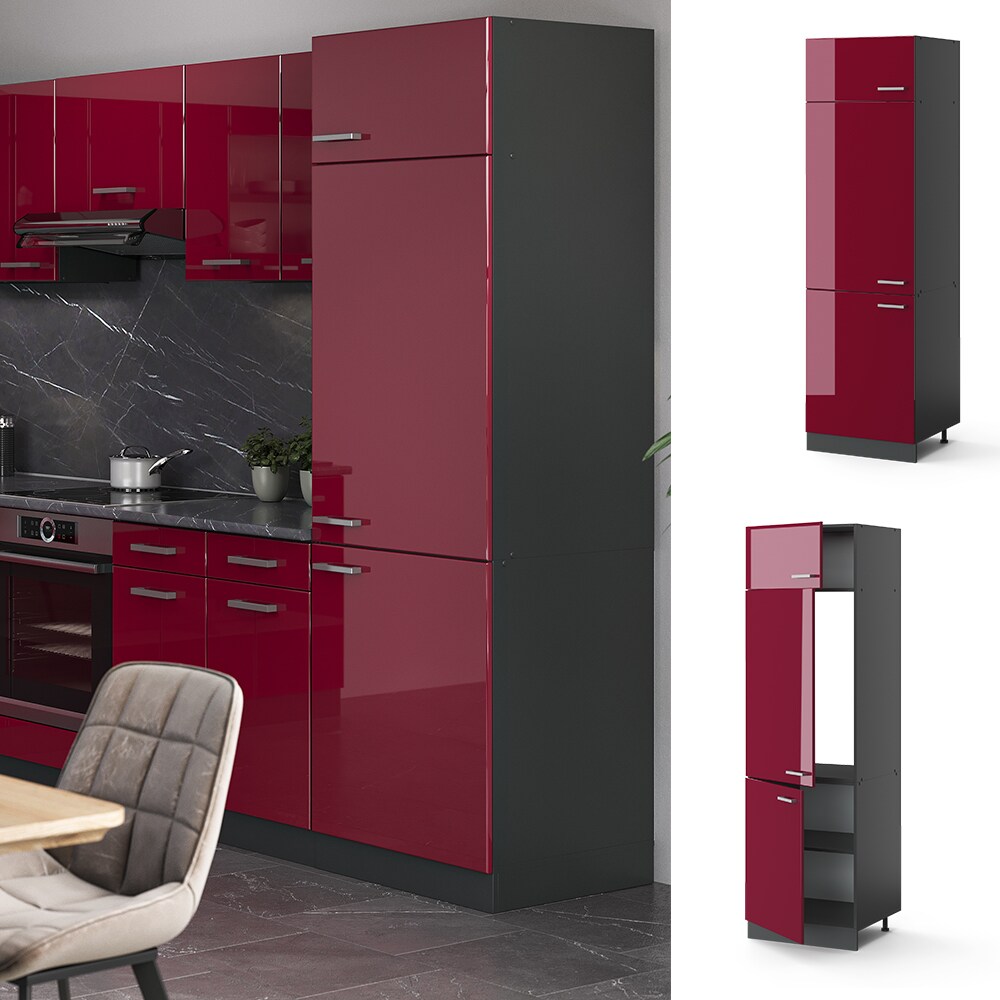 VICCO Küchenschrank Kühlumbauschrank 60 cm R-Line Anthrazit