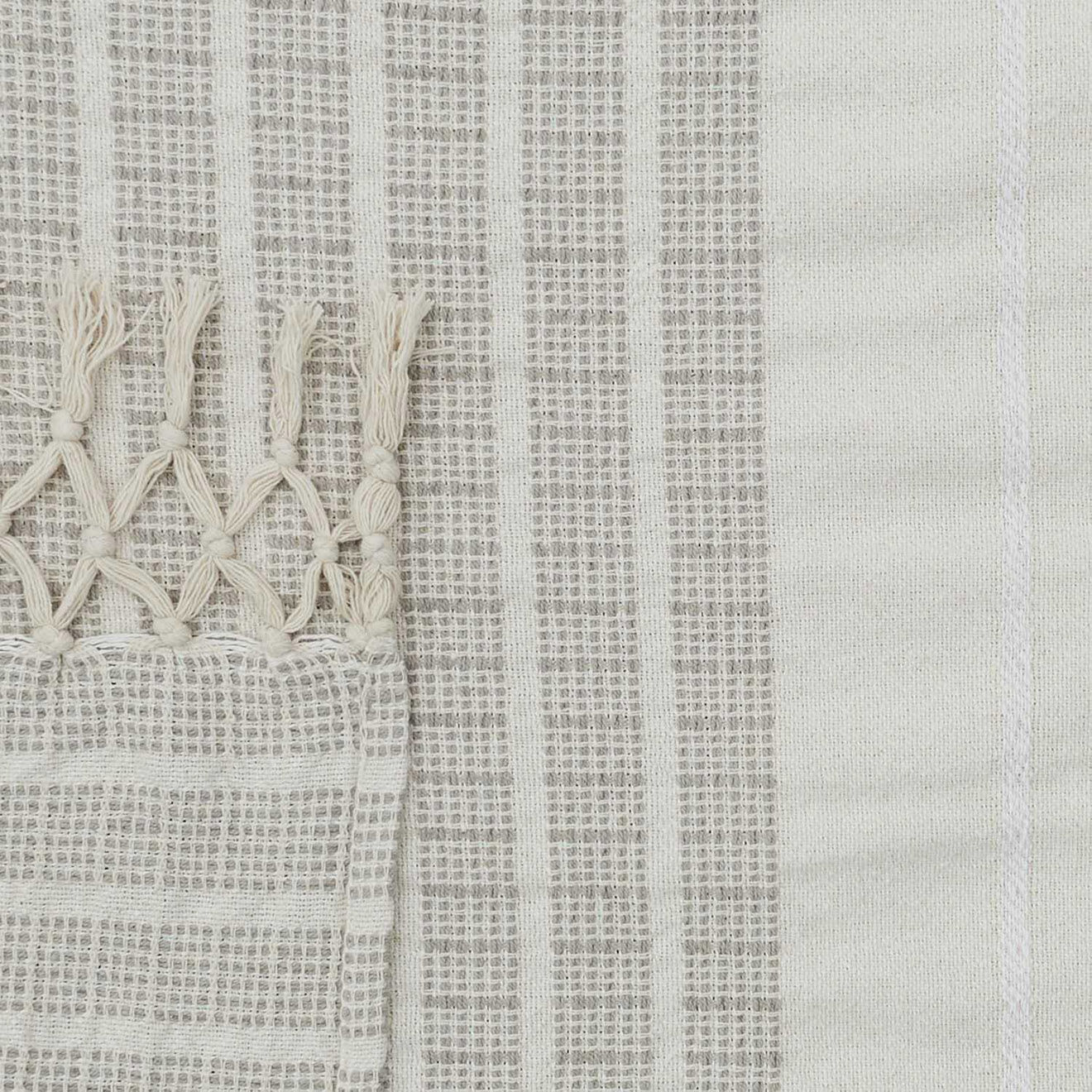 Home Deco Factory Plaid imprimé beige/blanc - 130 cm