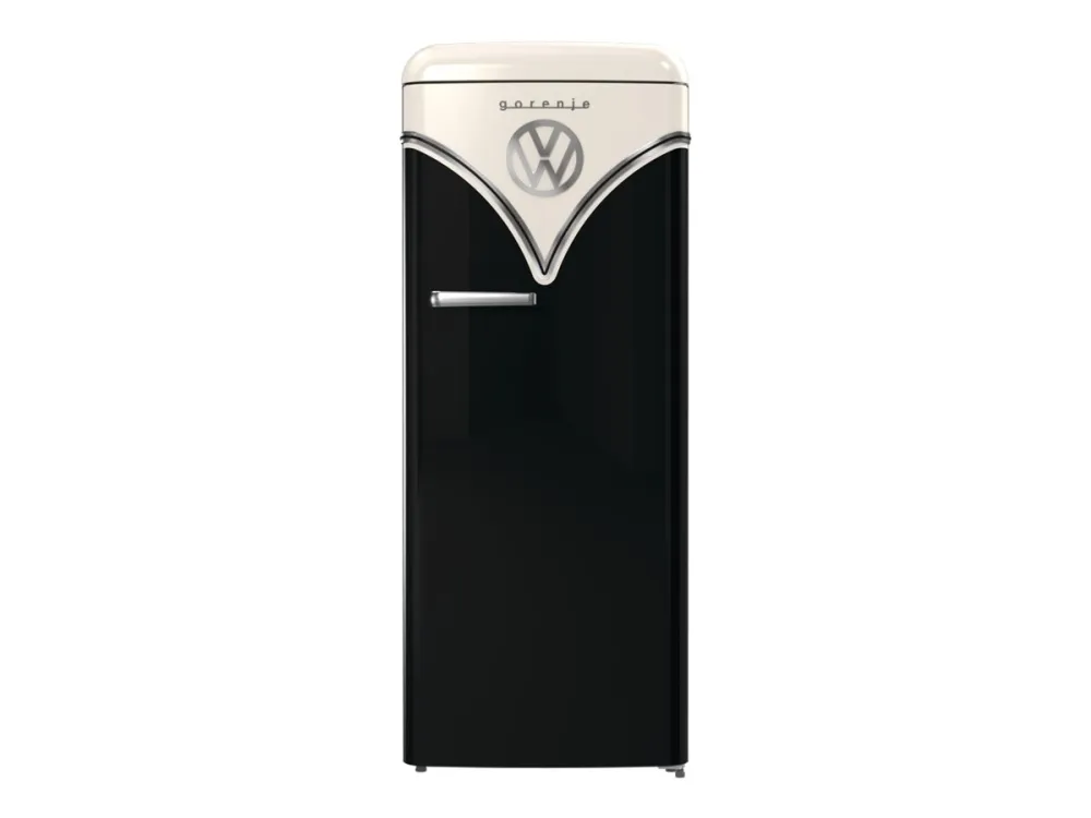 Gorenje Retro Collection OBRB615DBK - Køleskab med fryseenhed - bredde: 59.5 cm - dybde: 66.1 cm - højde: 152.5 cm - 247 liter - Klasse D - sort