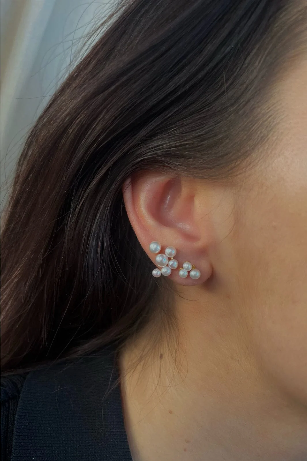 Stine A Tres Petit Pearl Earring Silver