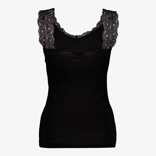 TwoDay dames singlet zwart met kant