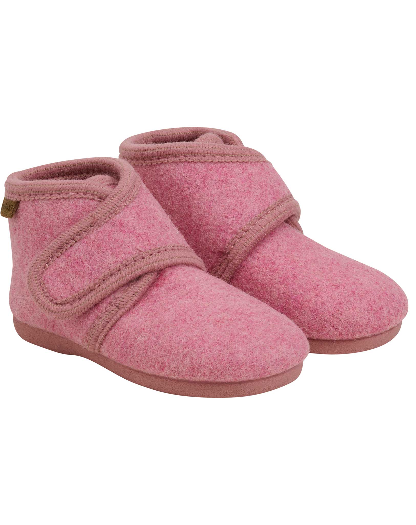 Klett-Hausschuhe WOOL VELCRO in wild rose