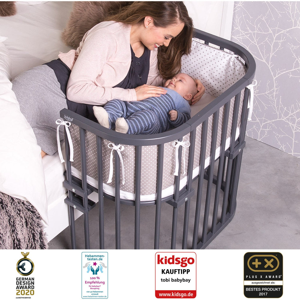 Køb babybay® Bedside Crib Grå Varnished Original Co-Sleeper Babyseng
