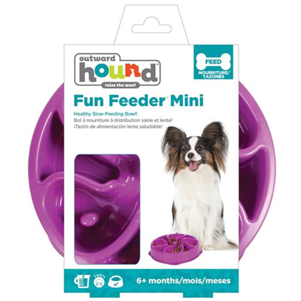 Mini mangeoire lente pour chiens slo bowl violet