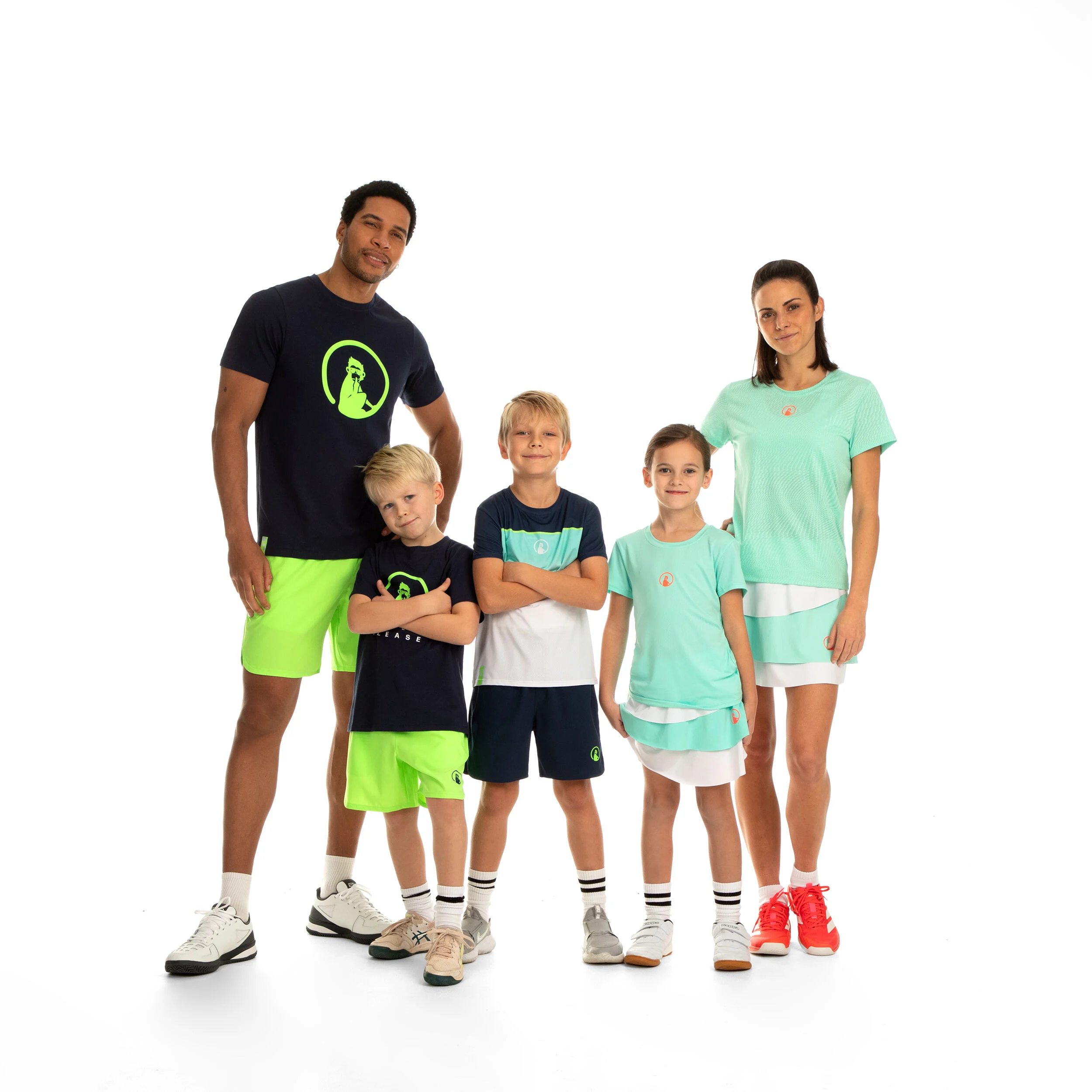Quiet Please Wild Trainings T-shirt Hommes - Bleu Foncé , Vert Fluo
