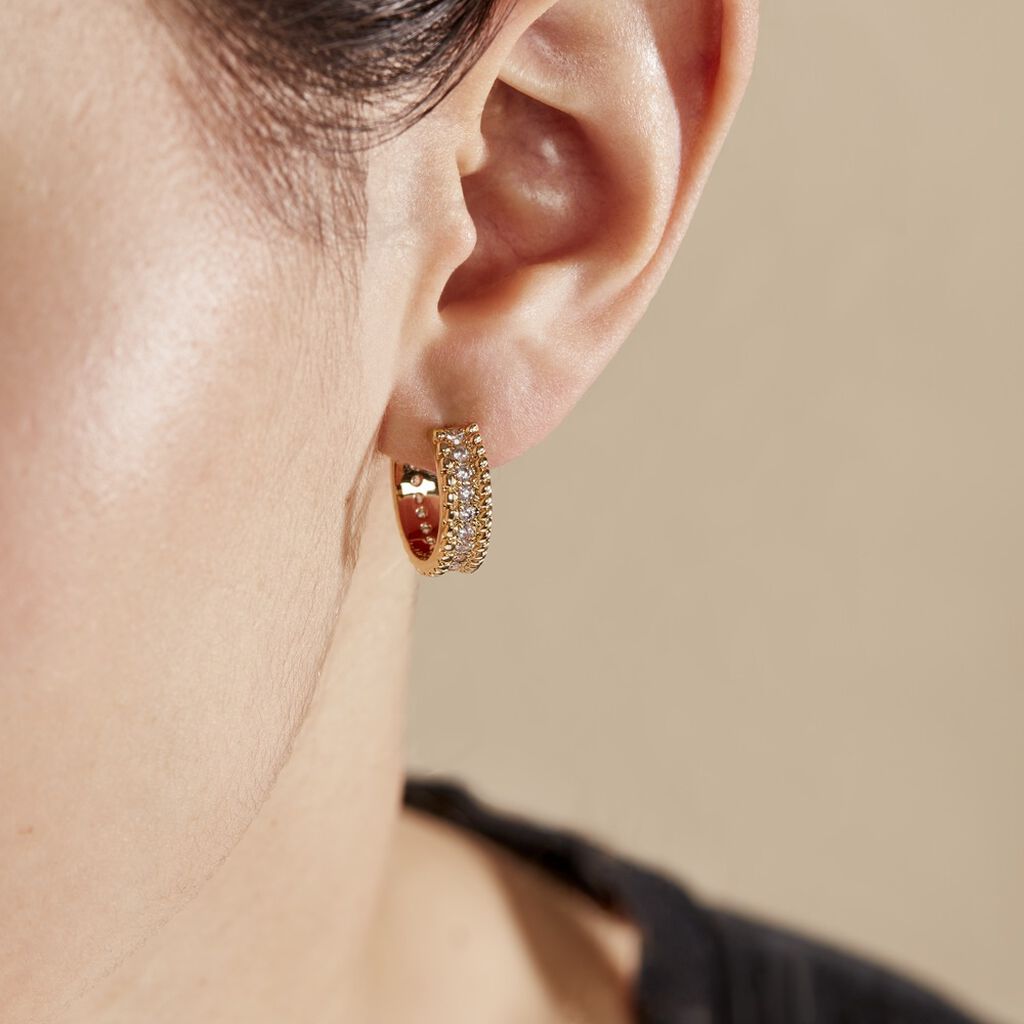 Boucles D'oreilles Pendantes Marie-baptistine Plaqué Or Oxyde