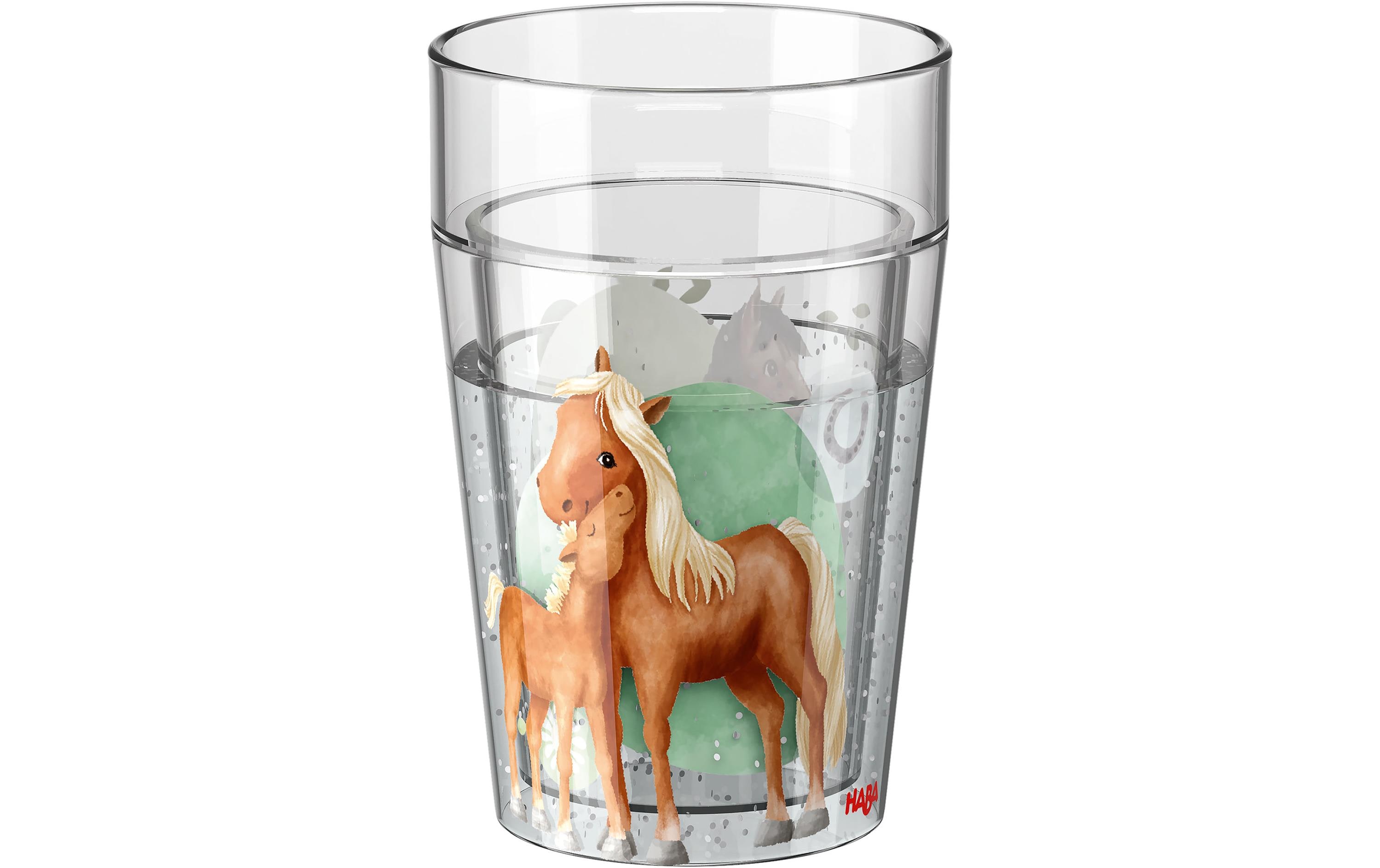 Glitzerbecher PferdeKinderbecher mit Glitzer