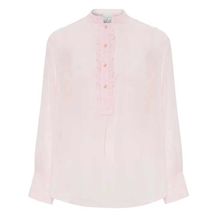 Forte Forte Blouse Grand-père Coton et Voile de Soie | Rose pâle