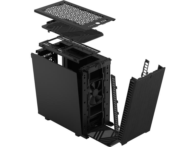 Fractal Design PC-Gehäuse Define 7 Mini Solid Schwarz Elegantes Mini-Tower-Gehäuse