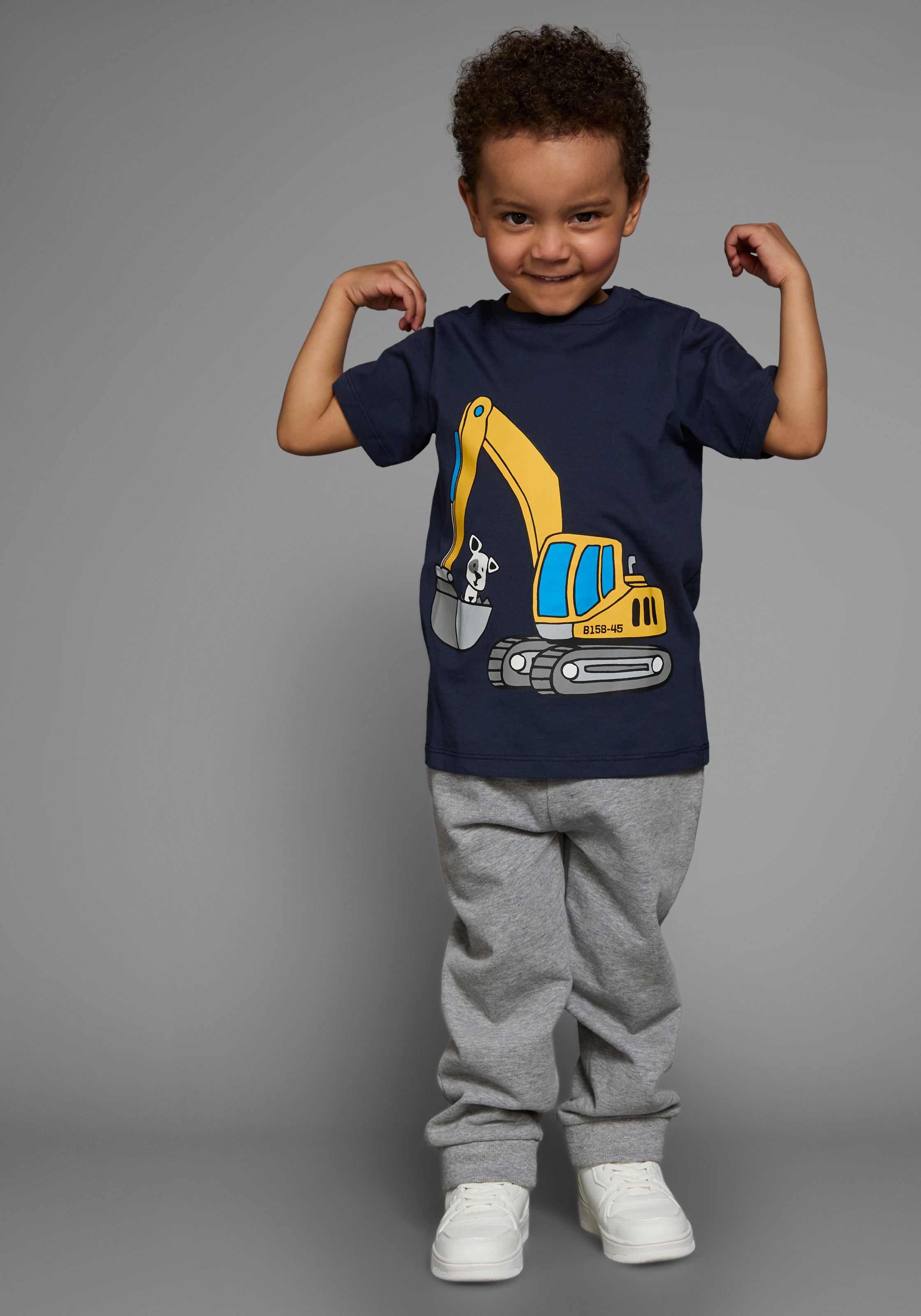 KIDSWORLD T-Shirt , Kurzarm,  Basic-Passform,  mit stylischem Druck,  mit Rippbündchen