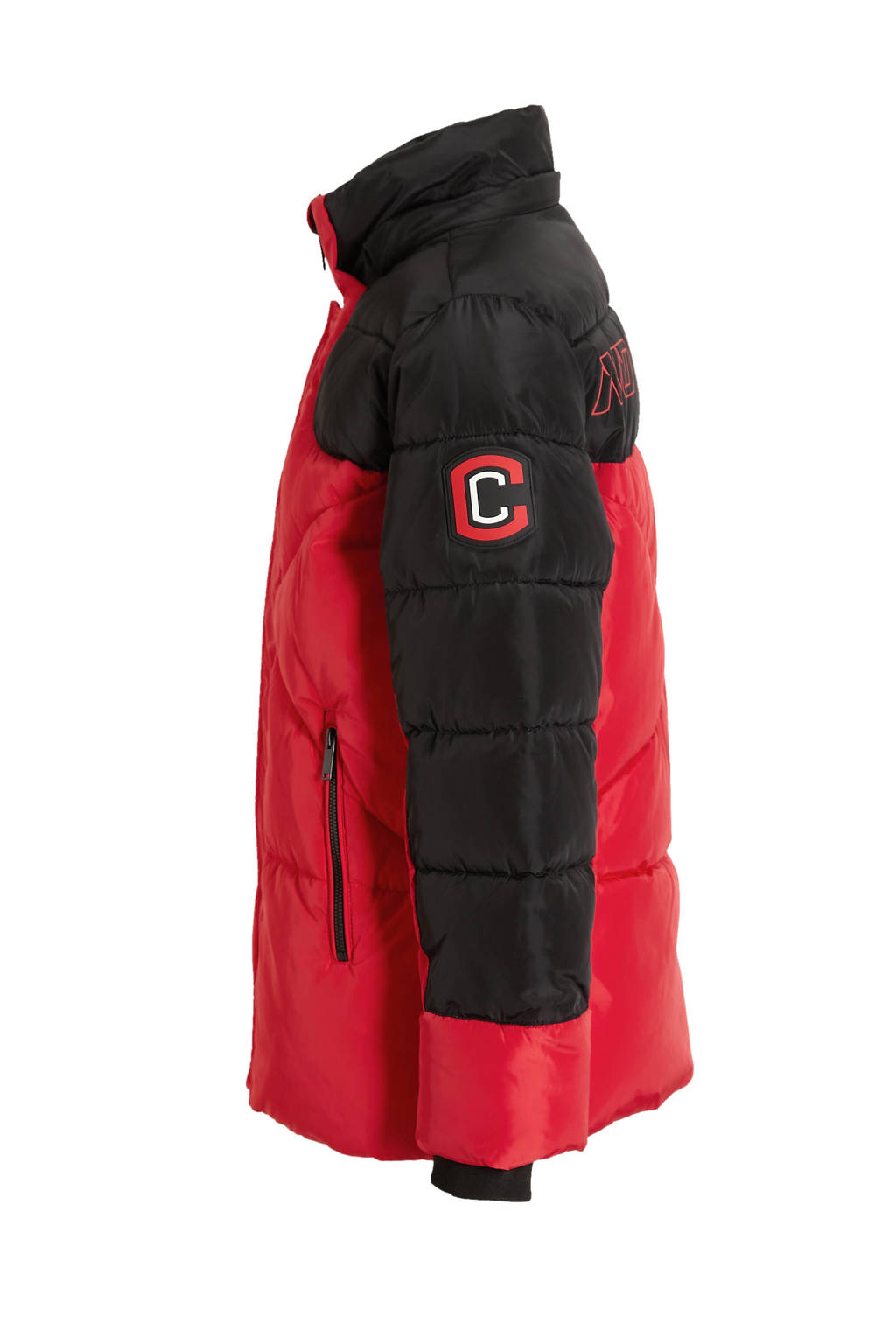Coolcat Puffer Winterjas Josh Colourblock Rood