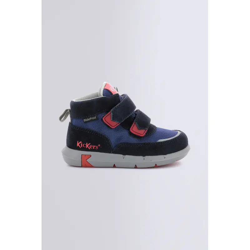 JUNIBO MARINE ROUGE SNEAKERS HAUTES Cuir Garçon