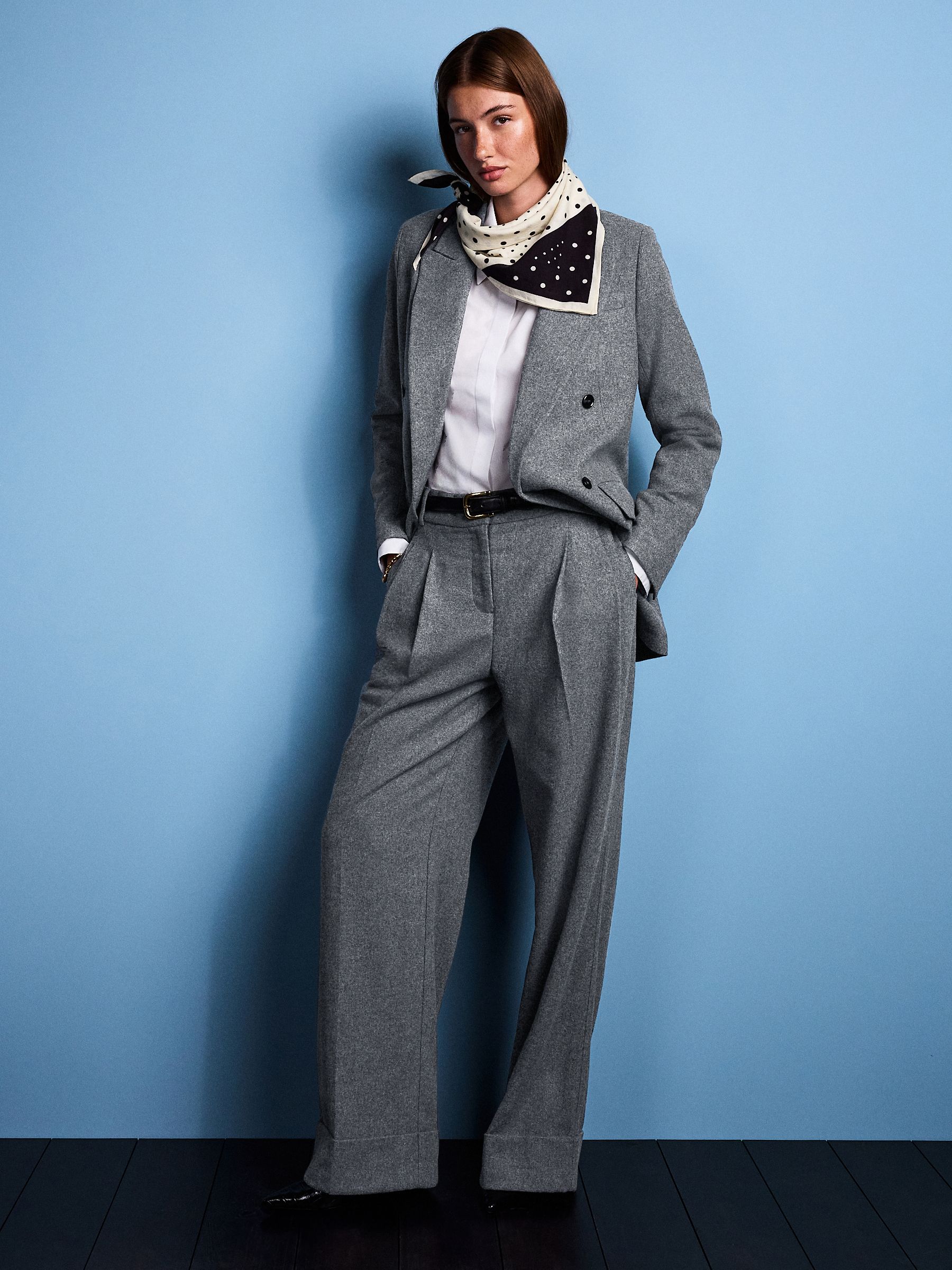 Grijs - Tabitha Simmons X Next Wool Blend Wide Leg Trousers