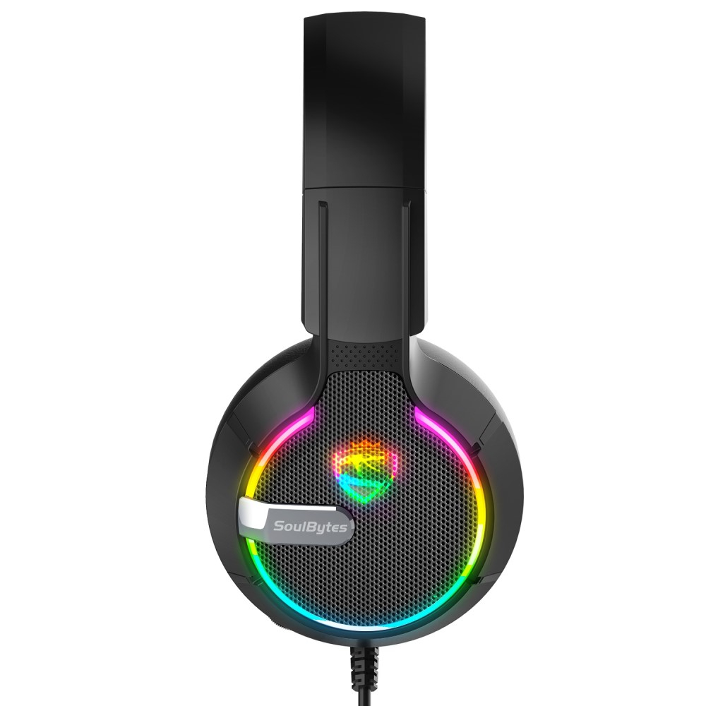Gaming USB Kopfhörer Over-Ear LED Stereo Headset mit Mikrofon   3.5mm Klinken und RGB Beleuchtung - Schwarz