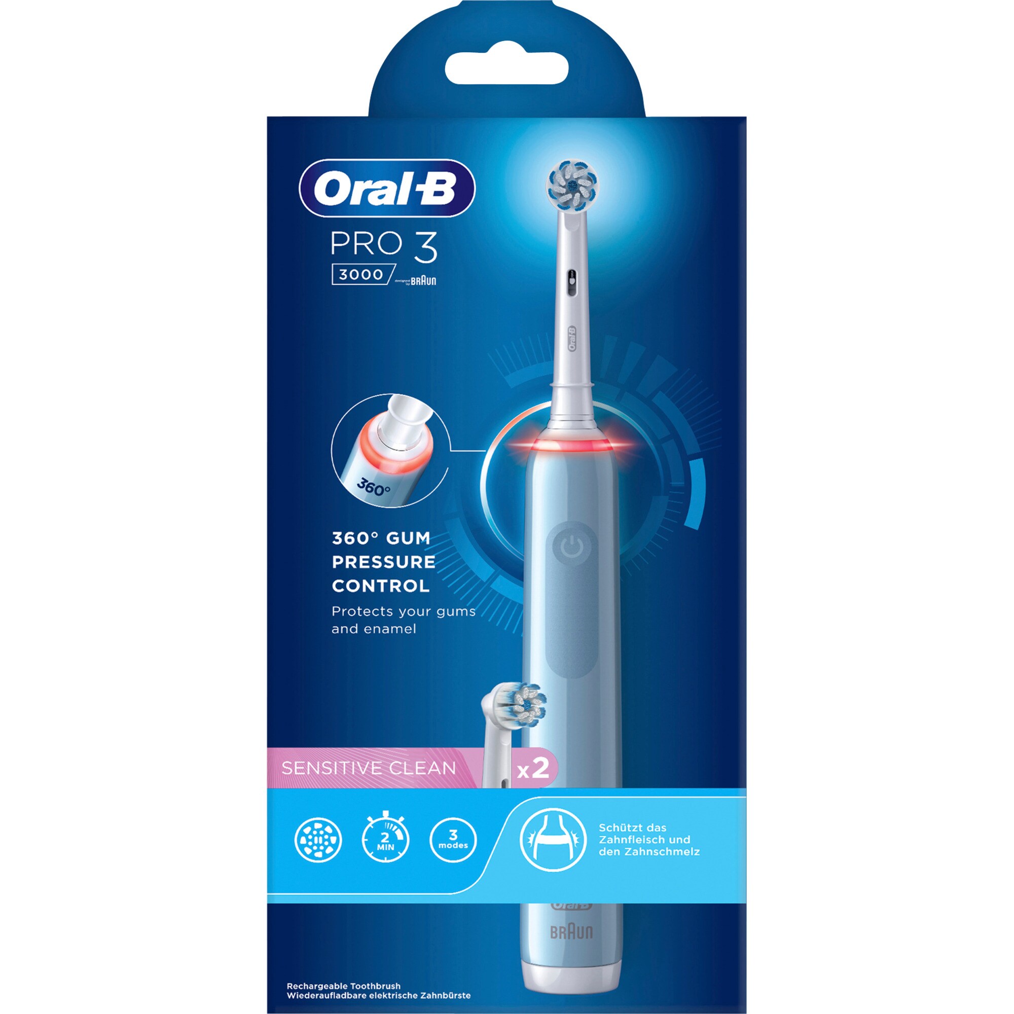Braun Elektrische Zahnbürste Oral-B Pro 3 3000 Sensitive Clean
