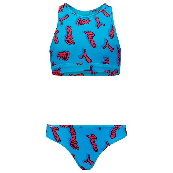 Puma Biquíni Printed Blue / Bright Red 13-14 Anos