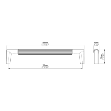 Greep Lilly zwart mat 168mm (160mm)