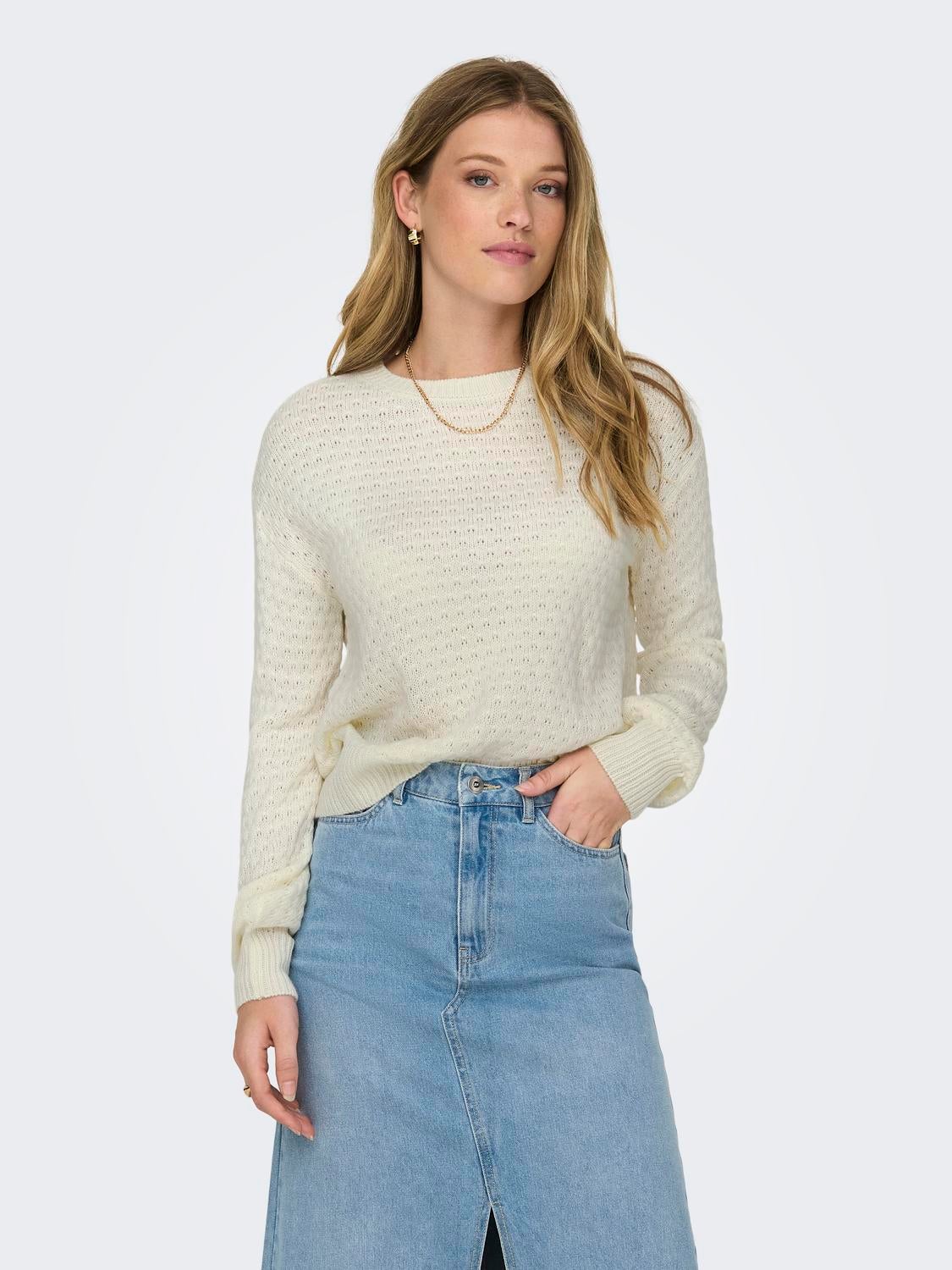 JDYLIANA Strickpullover Eggnog