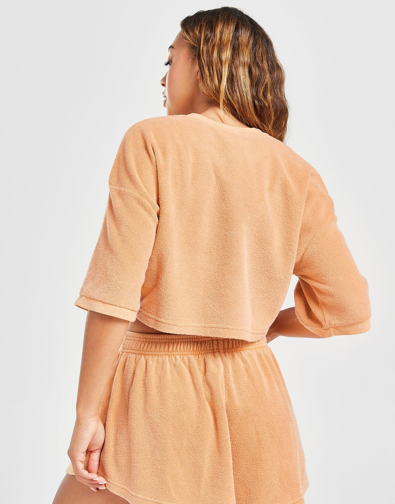 Reebok t-shirt crop en molleton teinte naturelle reebok classics