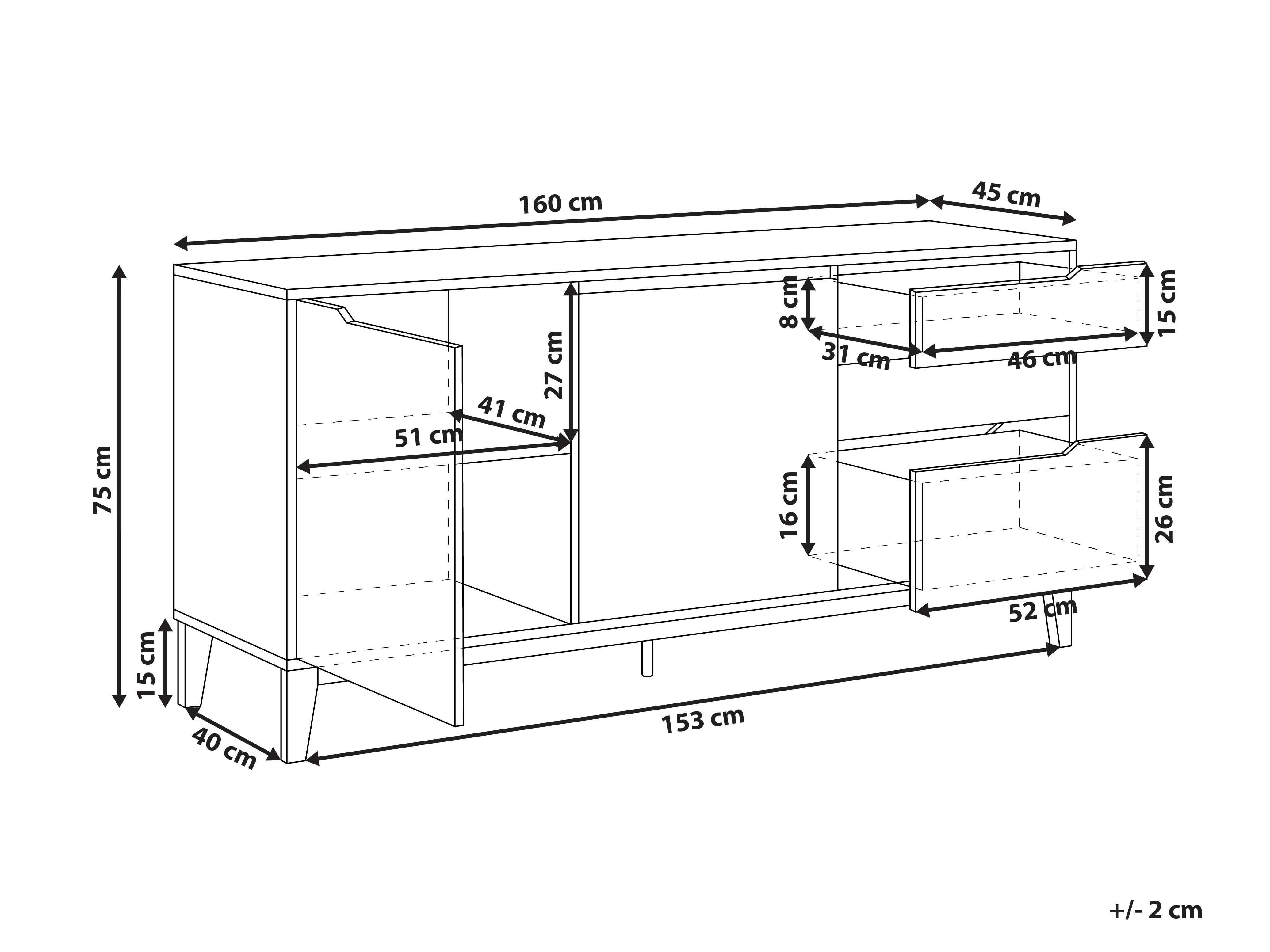 Dressoir met 2 deuren MONCTON Lichtbruin
