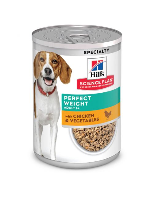 Hill's Canine Blik Adult Perfect Weight - Hondenvoer - Kip Groente 363 g
