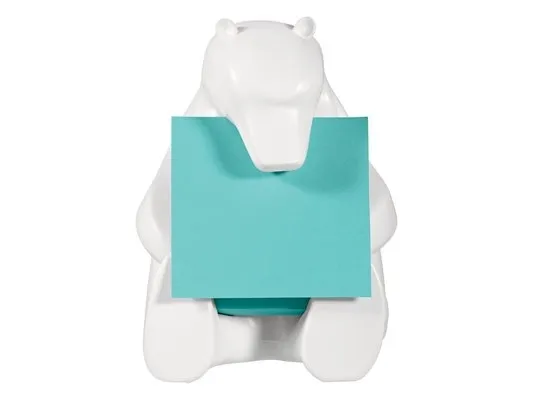 Post-It Pop-up Note Dispenser for 3 in x 3 in Notes, Bear design, White, 1 stk, 50 ark