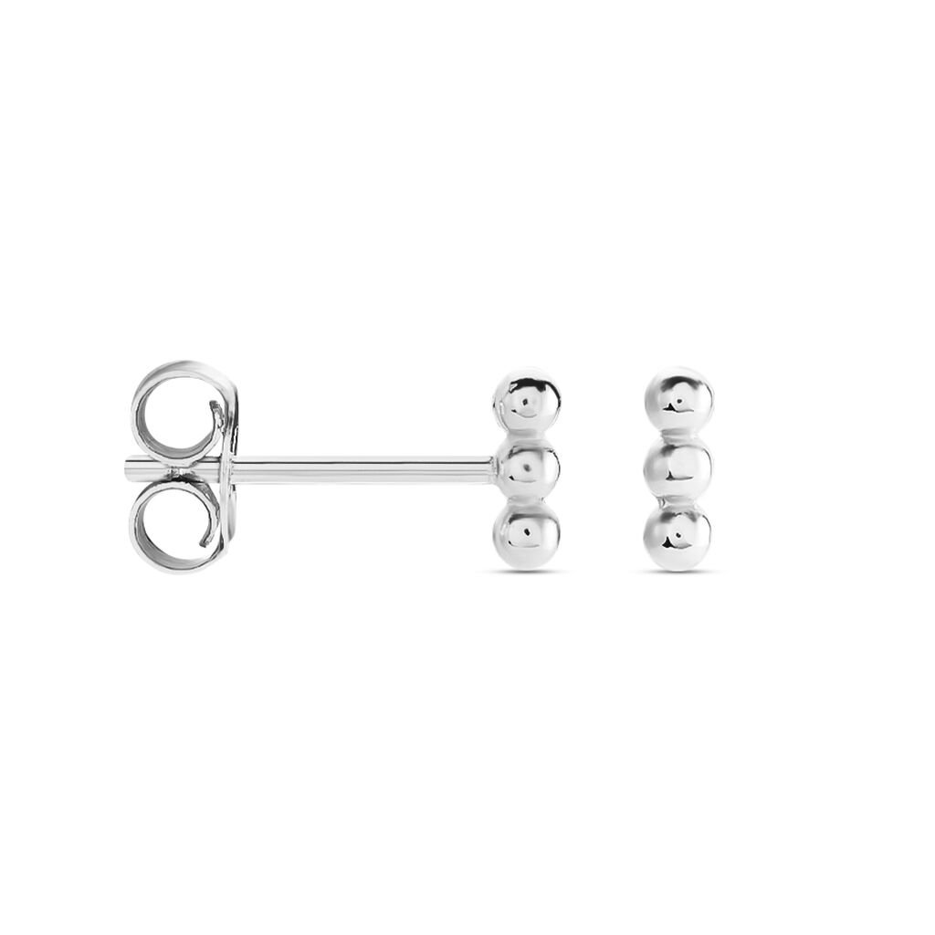 Boucles D'oreilles Puces Ina Argent Blanc