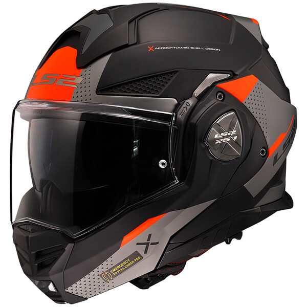 LS2 - Casque FF901 Advant X Oblivion Noir Mat / Titanium / Orange