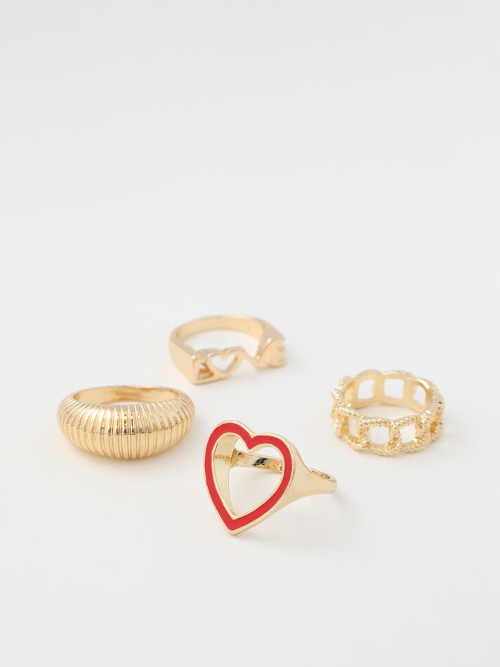 Conjunto de 4 anéis - Dourado