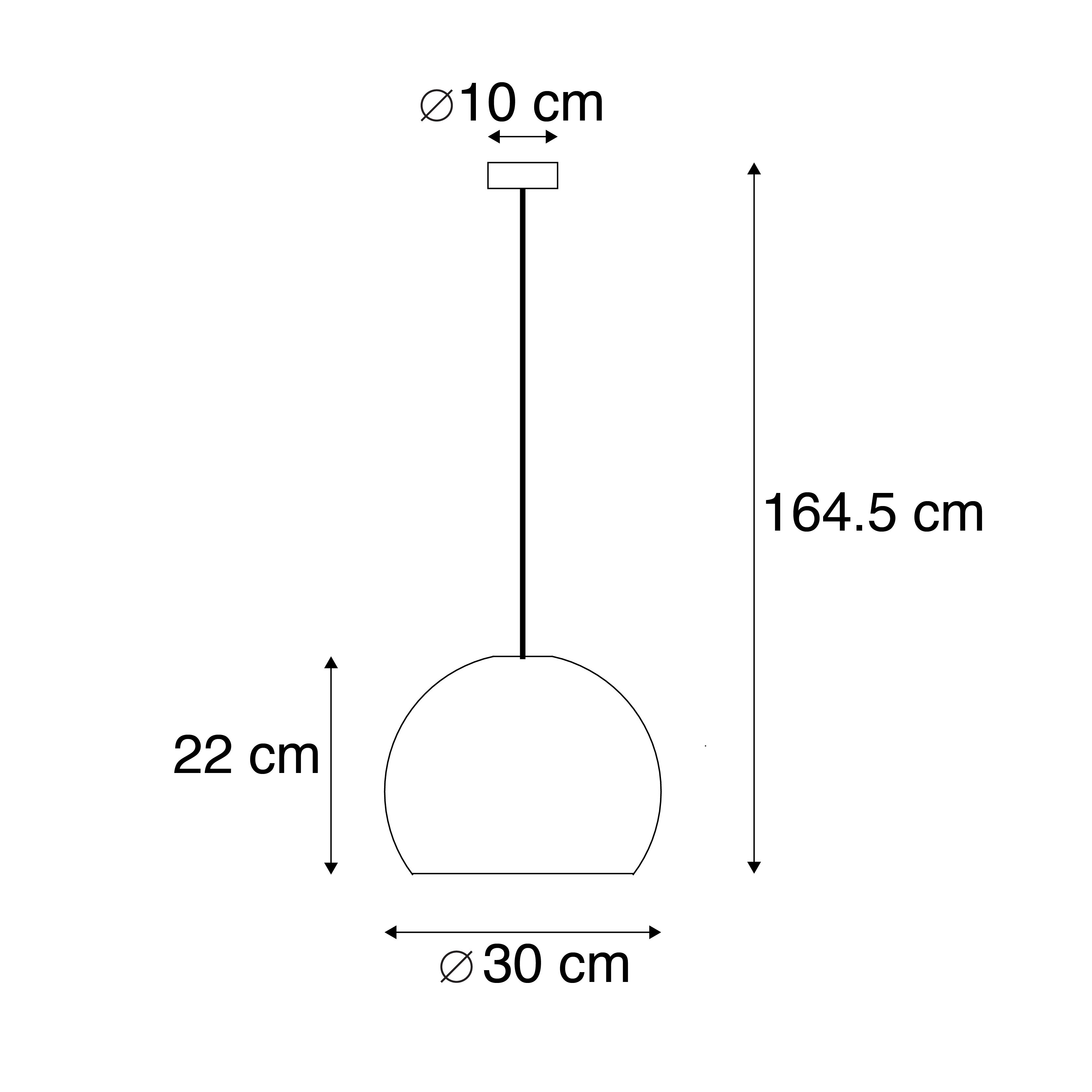 Moderne ronde hanglamp opaal wit - Globe