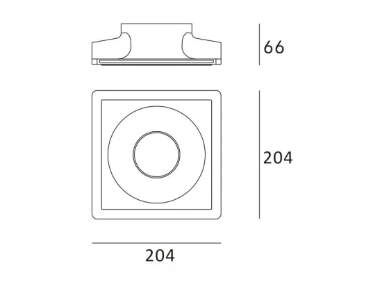 Collerette Downlight Intégration Plâtre/Pladur pour Ampoule LED GU10/GU5.3 Coupe 207x207 mm UGR17 Blanc