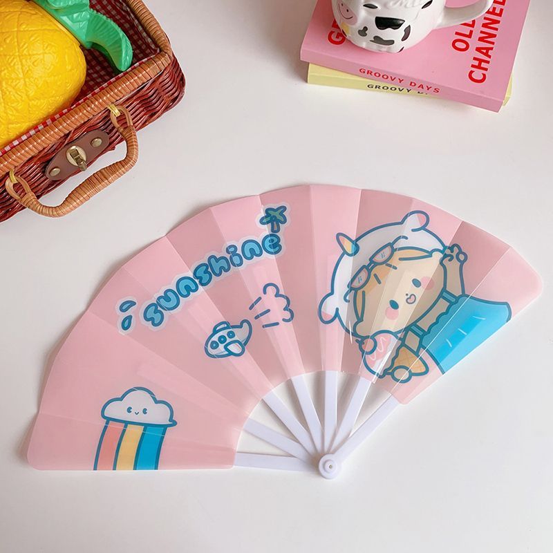 Schattige essentials - Cartoon opvouwbare plastic handventilator