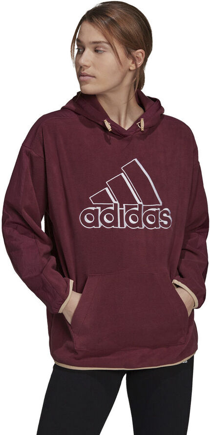 adidas Brand Love Giant Logo Polar Fleece hættetrøje Rød