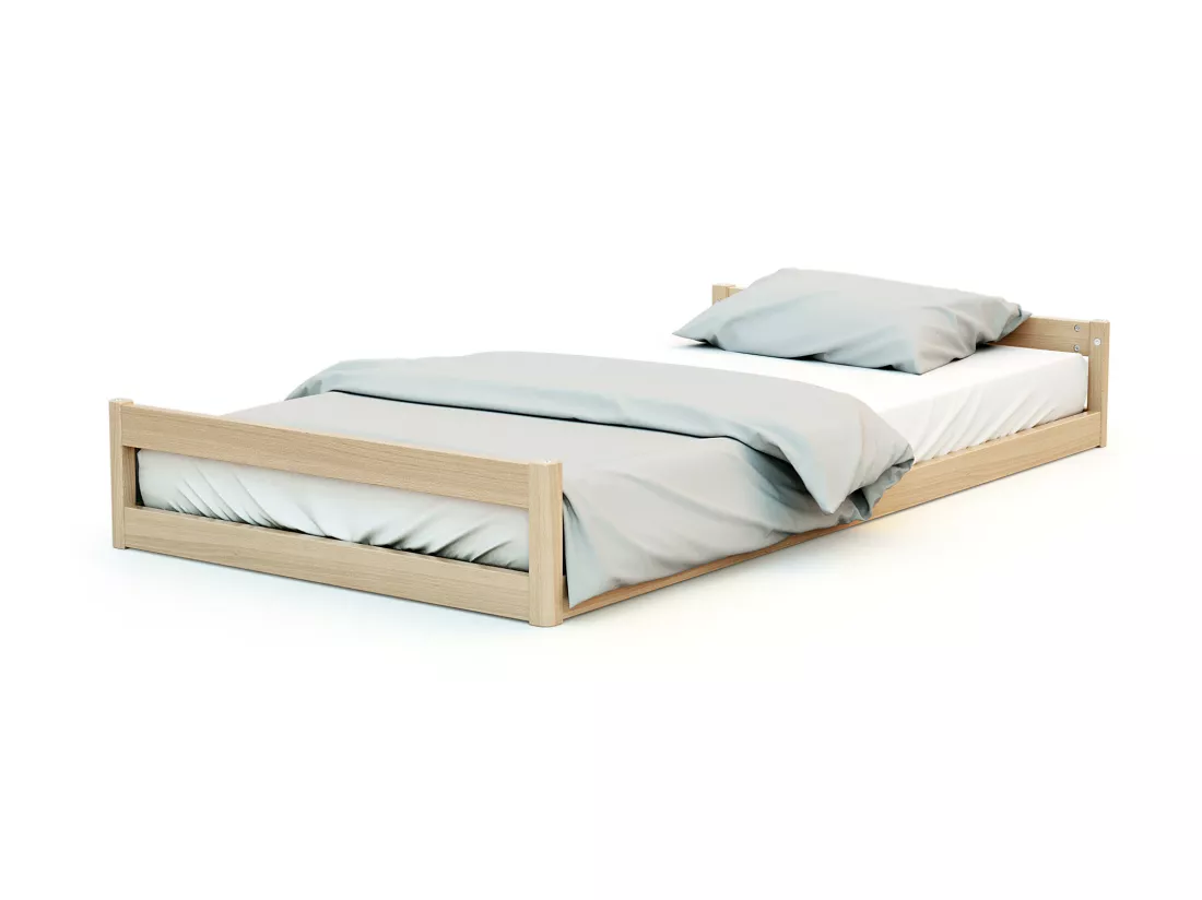 Lit cabane bébé évolutif en bois CONFORT Hêtre Verni 70 x 140 cm