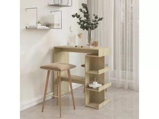 Table de bar étagère de rangement Chêne sonoma 100x50x101,5 cm