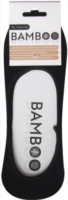 Bamboo Organic Airco Footies Zwart One-Size 3 paar