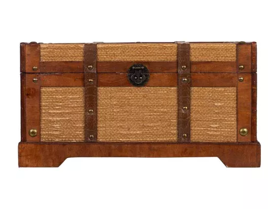 Coffre en bois marron 43x23x22