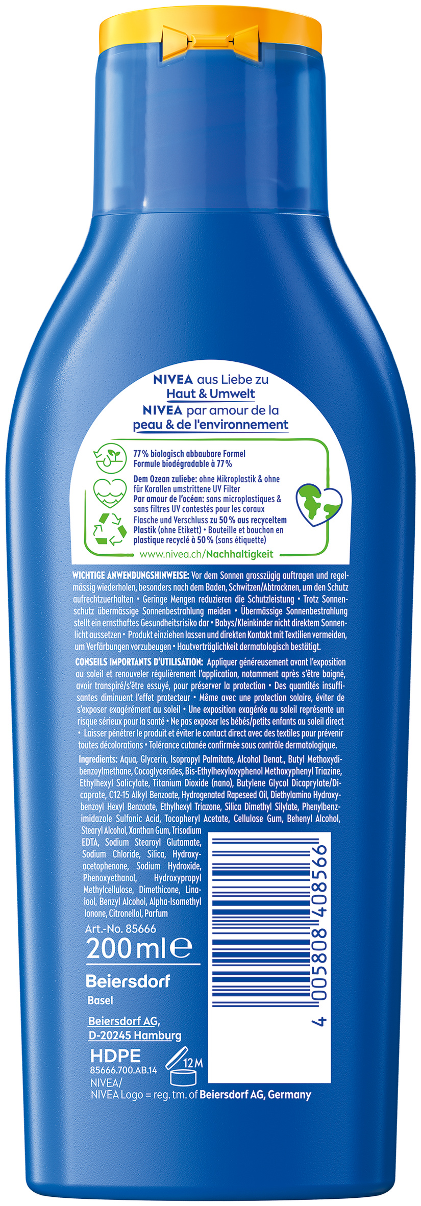 Nivea SUN Protect & Moisture Sonnenmilch Milch pflegend LSF50  200 ml