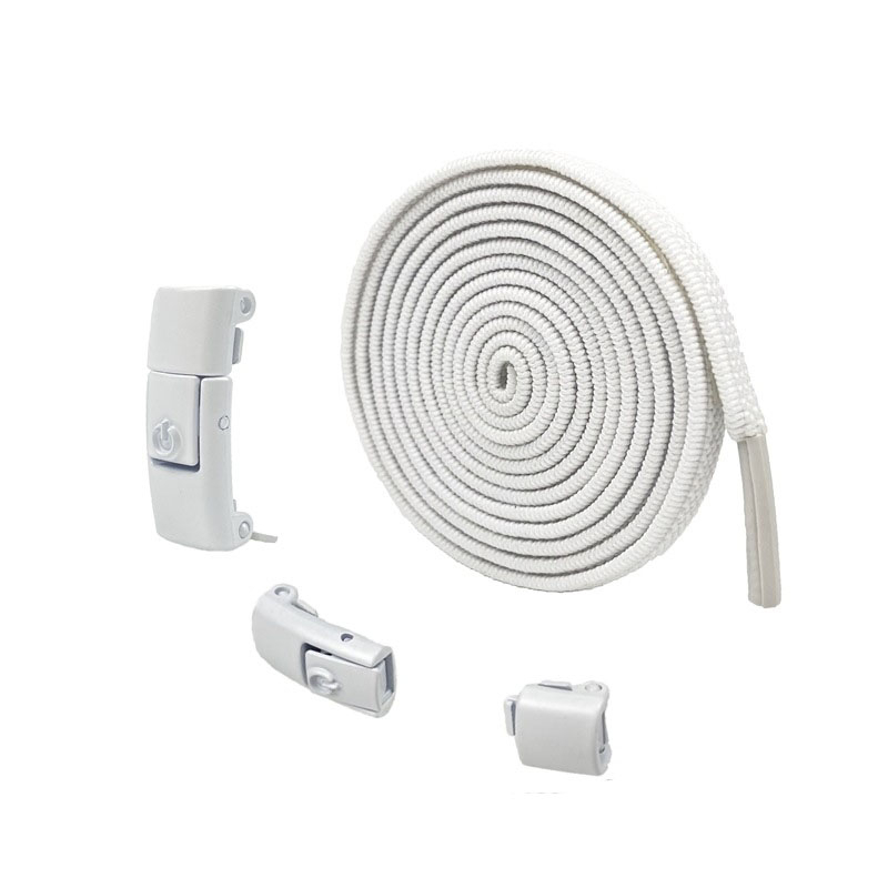 (1 Paar) 8mm Elastische Schnürsenkel ohne Binden Schnellverschluss Schuhbändel - Weiss