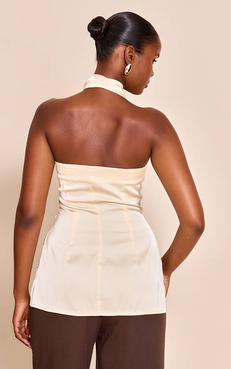 Butter Yellow Top Col Bénitier Ultra Long Extrême