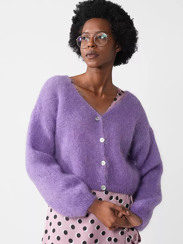AMERICAN DREAMS Cardigan Cropped Fit CORNELIA lila