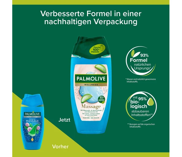 Palmolive Wellness Massage Duschgel Mit Meersalz- & Aloe-Extrakt und ätherischem Öl